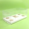 Clear Lid Combo Box for 4 cupcakes & 1 Bento Box