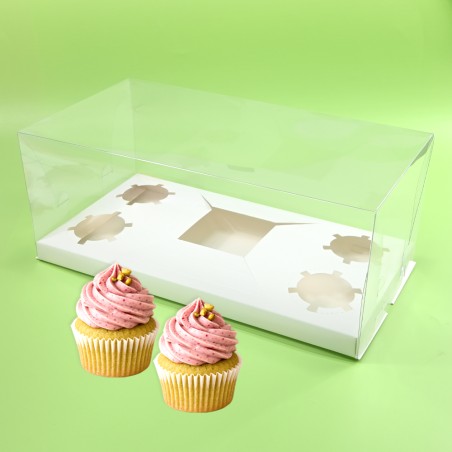 Clear Lid Combo Box for 4 cupcakes & 1 Bento Box