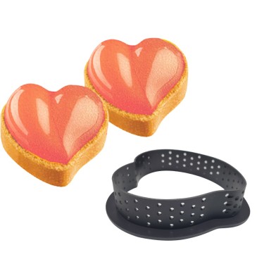 Heart Plastic Ring for tart/biscuit 9x9xH2cm