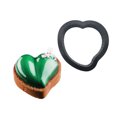 Heart Plastic Ring for tart/biscuit 9x9xH2cm