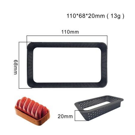 Rectangular Ring for tart/biscuit 11x6,8xH2cm
