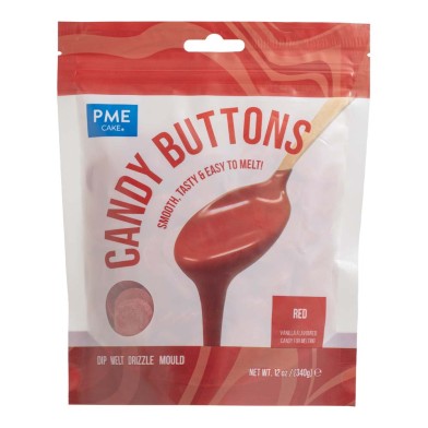 Red Candy Buttons PME 12oz./340g