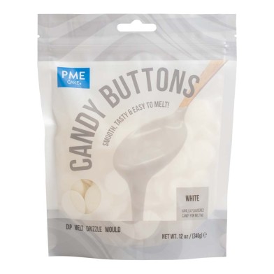 Bright White Candy Buttons PME 12oz./340g