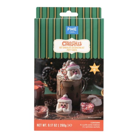 Hot Chocolate Puffy Santa Decorating Kit 260g/9.17oz - 6 Portions