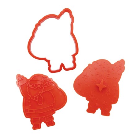 Santa's Workshop Set of 3 Christmas Cookie Cutters & Stamps 