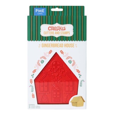 Gingerbread House Set of 3 Christmas Cookie Cutters & Stamps