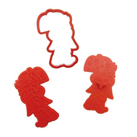 Santa's Workshop Set of 3 Christmas Cookie Cutters & Stamps 