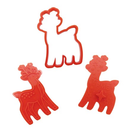 Santa's Workshop Set of 3 Christmas Cookie Cutters & Stamps 