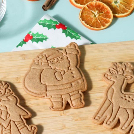 Santa's Workshop Set of 3 Christmas Cookie Cutters & Stamps 