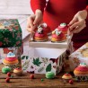 Χριστουγεννιάτικο Κουτί Αλεξανδρινό για 4 Cupcakes / γλυκά με παράθυρο 17,5xΥ8,5εκ.
