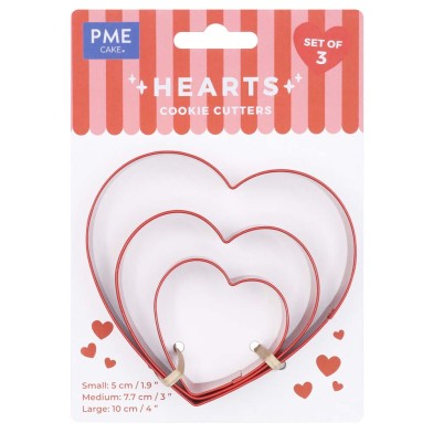 Valentines Hearts Cookie Cutter Set of 3 by PME