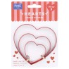 Valentines Hearts Cookie Cutter Set of 3 by PME