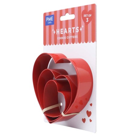 Valentines Hearts Cookie Cutter Set of 3 by PME