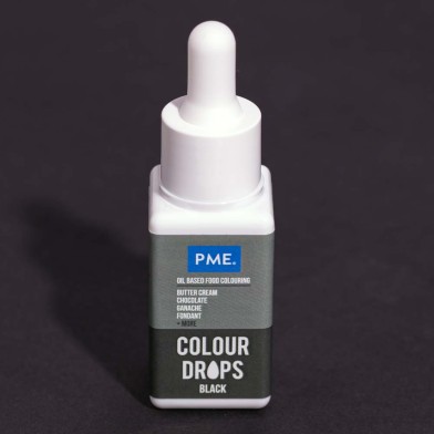 Black Colour Drops - Oil Based Food Colouring 20ml by PME