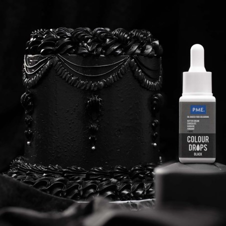 Black Colour Drops - Oil Based Food Colouring 20ml by PME