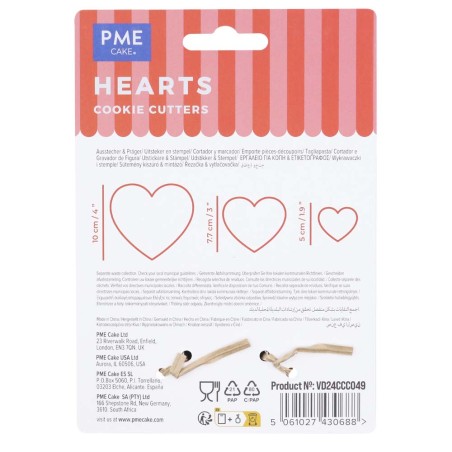 Valentines Hearts Cookie Cutter Set of 3 by PME