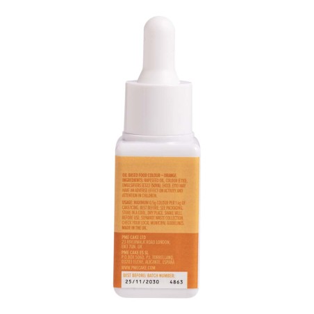 Orange Colour Drops - Oil Based Food Colouring 20ml by PME