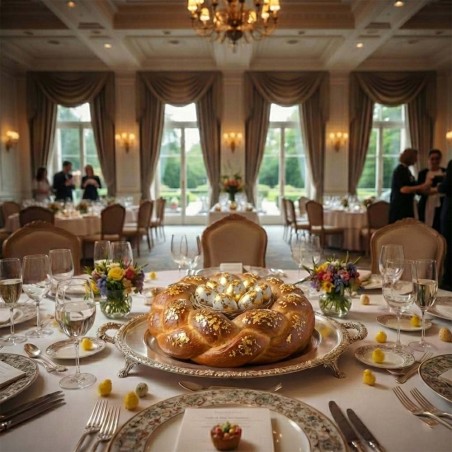 White Easter Eggs with Gold Strokes & Praline filling H3xW2,2cm. 200g