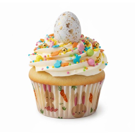 White Easter Eggs with Gold Strokes & Praline filling H3xW2,2cm. 1kg