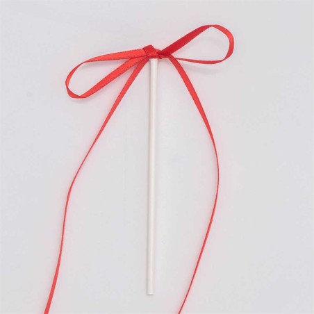 Red Ribbon Bow Cake Toppers Pack of 8
