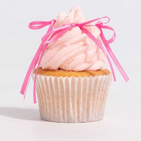 Pink Ribbon Bow Cake Toppers  Pack of 8