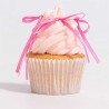 Pink Ribbon Bow Cake Toppers  Pack of 8