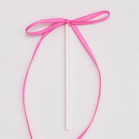 Pink Ribbon Bow Cake Toppers  Pack of 8