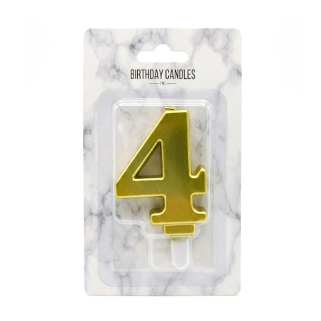 No.4 Gold Birthday Candle 7,7cm.