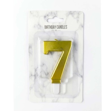 No.7 Gold Birthday Candle 7,7cm.