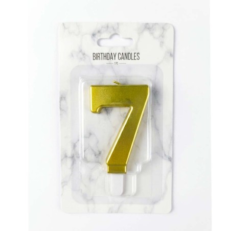 No.7 Gold Birthday Candle 7,7cm.