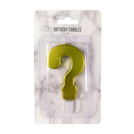 Question Mark Gold Birthday Candle 7,7cm.