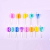 Σετ 13 Πολύχρωμα Παστέλ Κεράκια Happy Birthday Y3εκ.