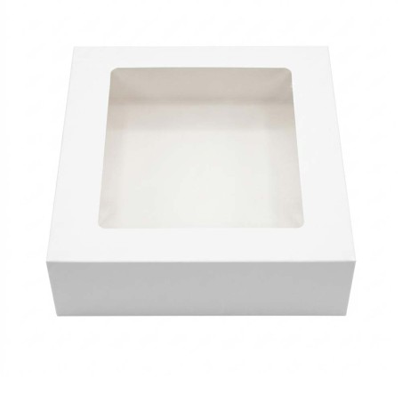 Quick Open White Window Cake Box 10 x 10 x H3"