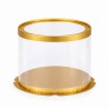 Collapsible Matte Gold Round Transparent Cake Box Dim 29,8xH15cm