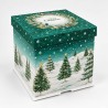 Collapsible Half Clear Cake Box with Christmas Design Dim.25,7xH25,5cm 