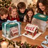 Collapsible Half Clear Cake Box with Christmas Design Dim.25,7xH25,5cm 