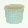 Small Cupcake Cups with anti-stick Baking Sheet D5,7xH4cm. - Light Blue - White Polka - 20pc