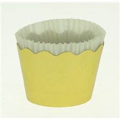 Small Cupcake Cups with anti-stick Baking Sheet D5,7xH4cm. - Gold - 20pc