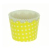 Small Cupcake Cups with anti-stick Baking Sheet D5,7xH4cm. - Yellow with White Polka - 65pc
