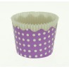 Small Cupcake Cups with anti-stick Baking Sheet D5,7xH4cm. - Lilac with White Polka - 65pc