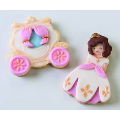 Martellato 2 Pcs Kit Cookie Plunger Cutter - Carriage And Princess