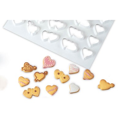 Cookie Cutter Sheet with Heart shapes 60X40cm
