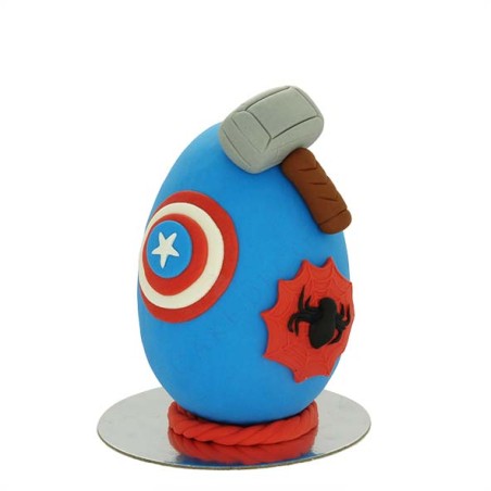 Easter Egg with Dark Chocolate - Decorated Super Heroes - 400gr