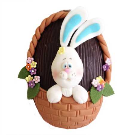 Easter Egg with Dark Chocolate - Bunny in the Basket - 400gr