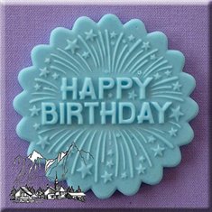 Καλούπι Ζαχαρόπαστας Happy Birthday της Alphabet Moulds (Happy Birthday Cupcake Topper)