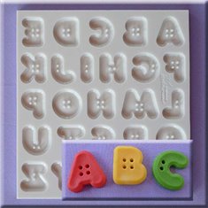 Καλούπι Ζαχαρόπαστας Γράμματα στυλ Κουμπάκια της Alphabet Moulds (Button Font)