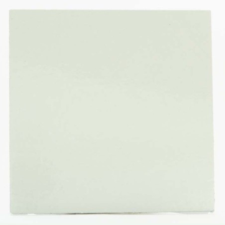 6" Silver-White Double Face Square Cut Edge Cake Cards (1,5mm Thick) 1pc.