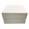 Λευκό παραλληλόγραμμο κουτί μεταφοράς τούρτας 40x30xY15,2εκ.