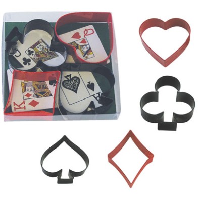 Colored Play card symbols Metallic Cookie Cutter Polyresin