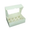 12 Cavity High Quality Mini Muffin SuperBox  with insert - White. Size: 22,5 x 16 x 7,5cm